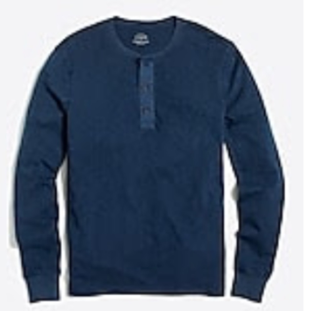 J. Crew 	Factory Long Sleeve Garment Dyed Henley Size small in Marine Navy